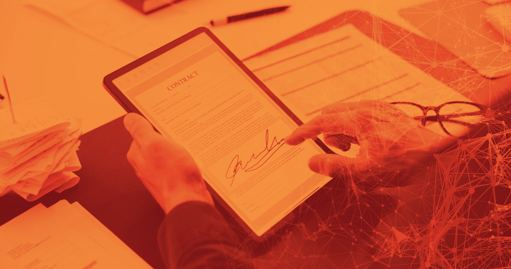 Mobile-optimized digital lending eSignature interface showing borrower signing flow with progress indicator and field instructions.